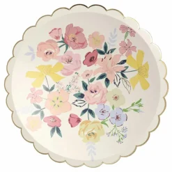 Assiettes en carton English Garden - Set de 8