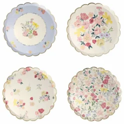 Assiettes en carton English Garden - Set de 8