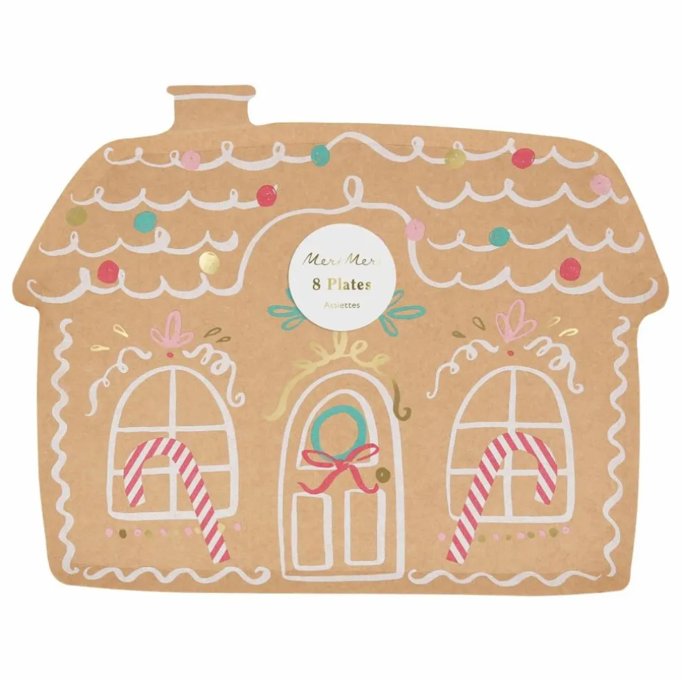 Assiettes en papier Gingerbread - Lot de 8