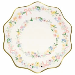 Assiettes florales printanières - Set de 8 | Pastel