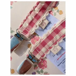 Attache-tétine Bubblegum Check | Rouge
