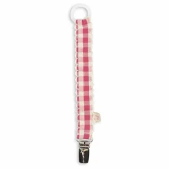 Attache-tétine Bubblegum Check | Rouge