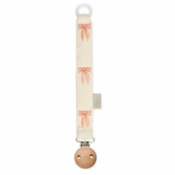 Attache-tétines brodé Bows | Rose