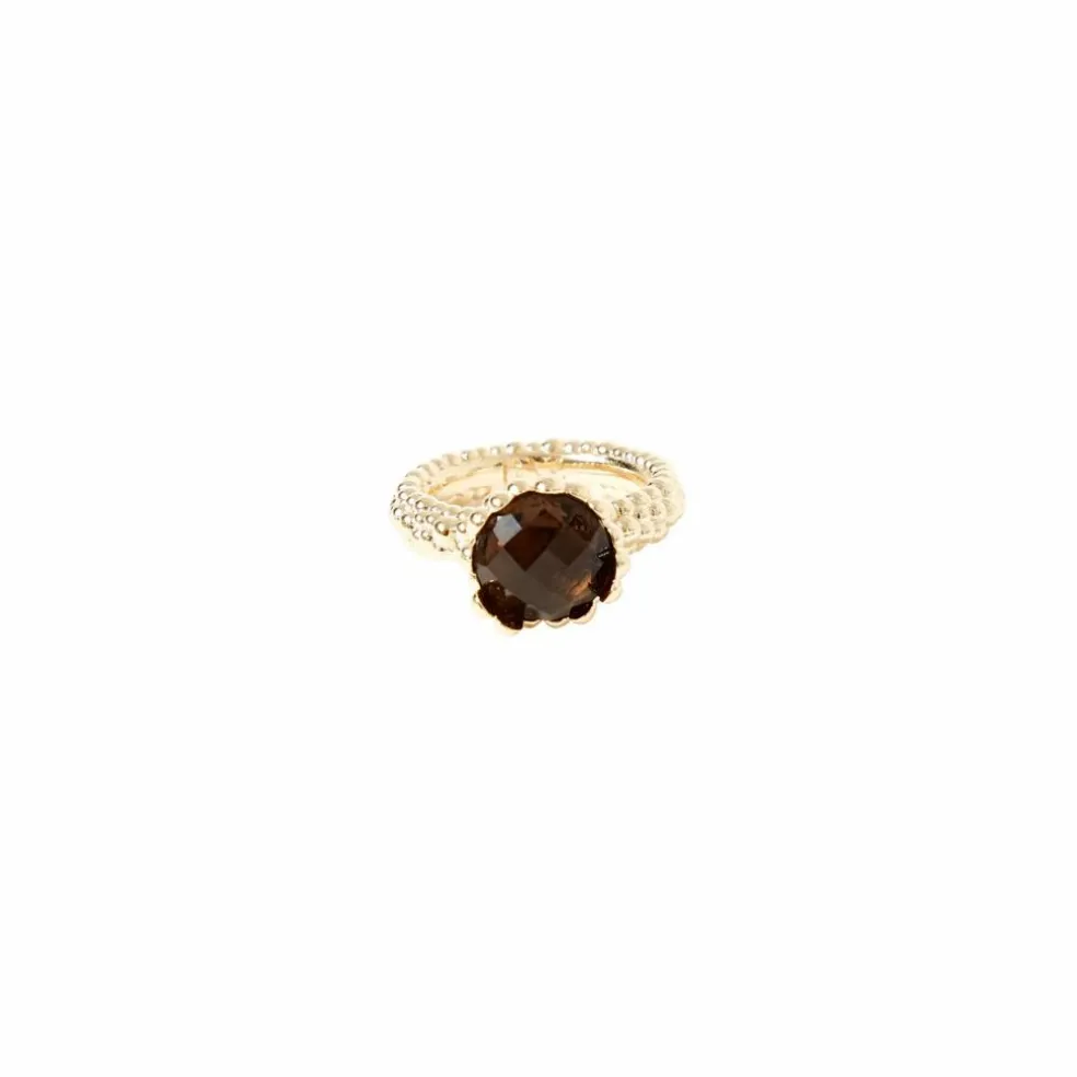 Bague Latina Quartz Fumé | Doré