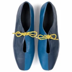 Ballerines Color Block Cuir - Collection Femme | Bleu nuit