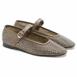 Ballerines Mary Jane Mesh et Cristals | Beige