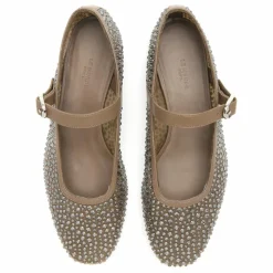Ballerines Mary Jane Mesh et Cristals | Beige