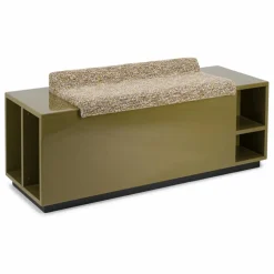Banc coffre Cameleon en bois laqué et tissu effet tweed | Tigre