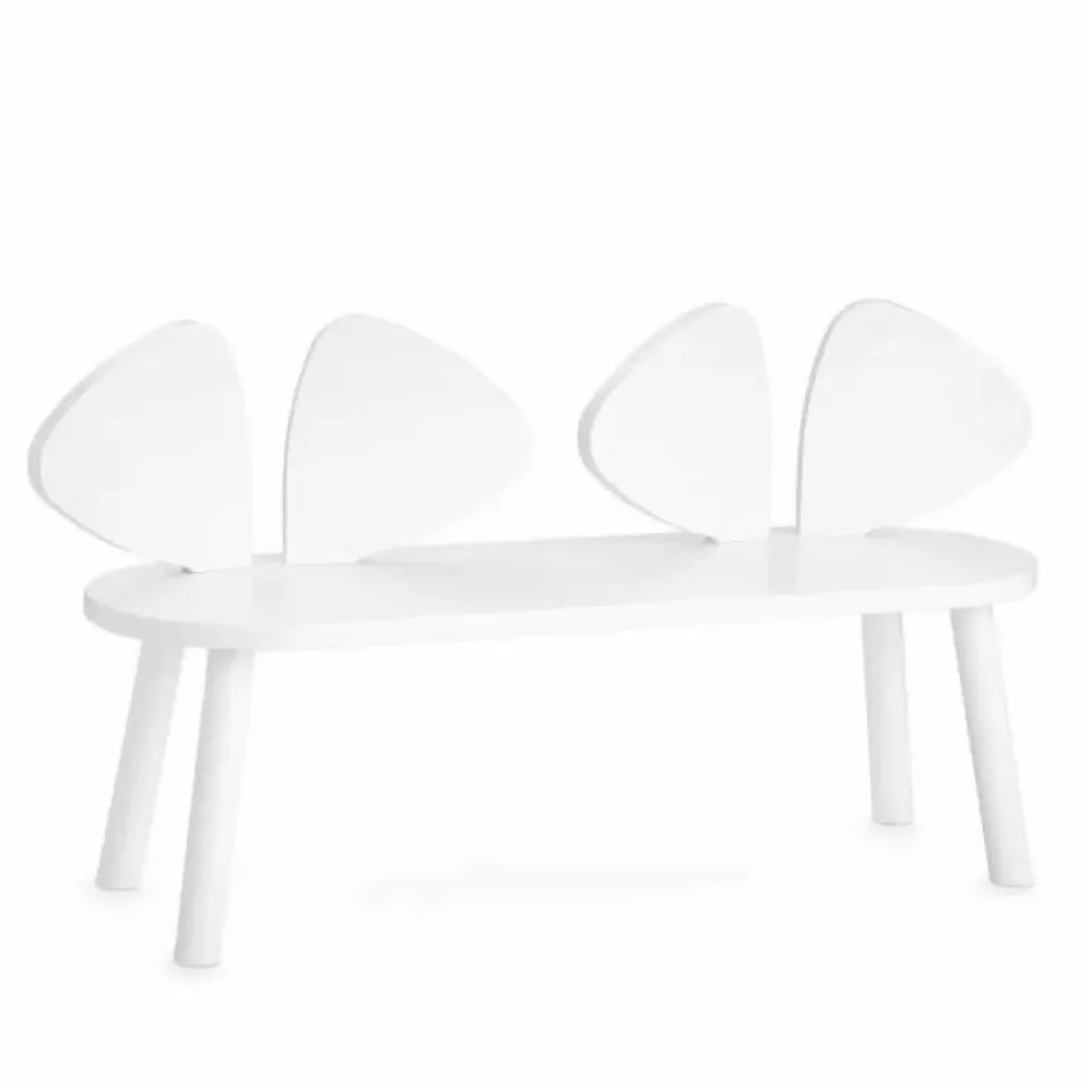 Banc en chêne Souris | Blanc