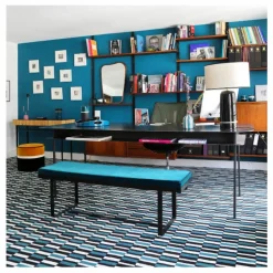 Banc en velours Gaspard | Bleu Sarah