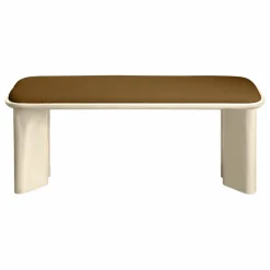 Banc Lazare en bois laqué | Crème