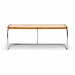 Banc Panchina cannage et métal chromé