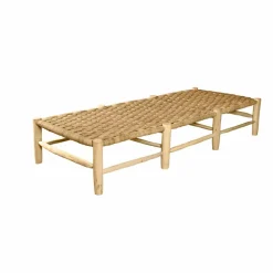 Banquette 8 pieds en bois brut et palme