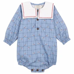 Barboteuse Catherina Coton Bio | Bleu