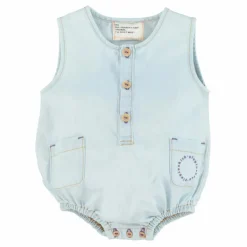Barboteuse Chambray | Bleu Clair