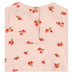 Barboteuse Chleo Fleurie Coton Bio | Rose pâle