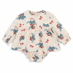 Barboteuse Elin Nœuds Coton Bio | Beige
