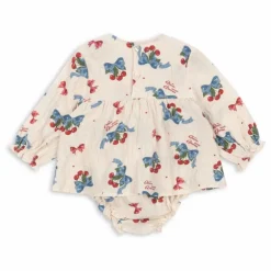Barboteuse Elin Nœuds Coton Bio | Beige
