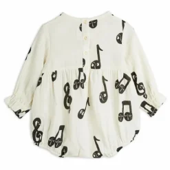 Barboteuse Notes Coton Bio | Blanc