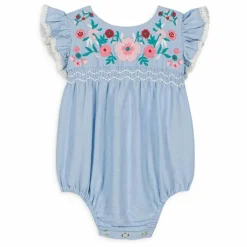 Barboteuse Nusha Coton Bio | Bleu ciel
