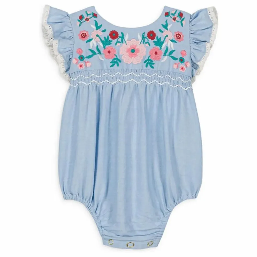 Barboteuse Nusha Coton Bio | Bleu ciel