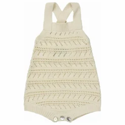 Barboteuse Pointelle Maille Fine Coton Bio | Ecru