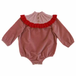 Barboteuse Sidra Velours Laine Mérinos | Rose