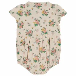 Barboteuse Smocke Printemps | Rose pêche
