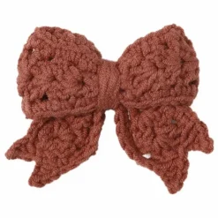 Barrette Nœud Crochet | Rouge Brun