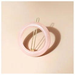 Barrette ronde Opaline | Rose
