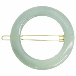 Barrette ronde Opaline | Vert d'eau