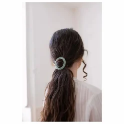 Barrette ronde Opaline | Vert d'eau