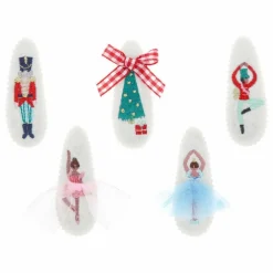 Barrettes Casse Noisette brodées - Lot de 5