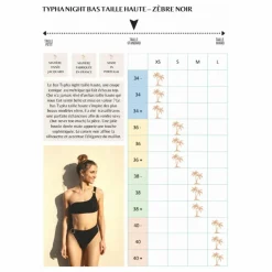 Bas de Maillot Taille Haute Typha Zébré Zébré | Noir