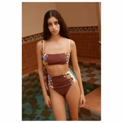 Bas de Maillot Taille Haute Maroc Fibres Recyclées | Marron