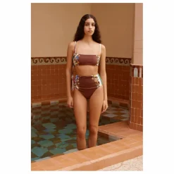 Bas de Maillot Taille Haute Maroc Fibres Recyclées | Marron