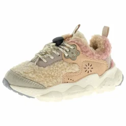 Baskets Doi Lacets Cuir Eco et Teddy | Ecru