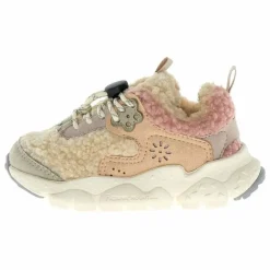 Baskets Doi Lacets Cuir Eco et Teddy | Ecru