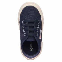Baskets Lacets Coton Basse | Bleu marine