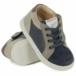 Baskets Mousse Lace Perfo Velours | Bleu marine