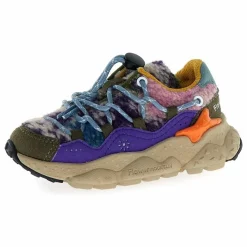 Baskets Raikiri Lacets Cuir Eco et Tissus | Violet