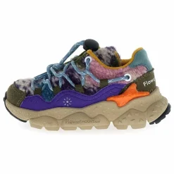 Baskets Raikiri Lacets Cuir Eco et Tissus | Violet