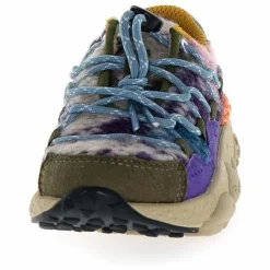 Baskets Raikiri Lacets Cuir Eco et Tissus | Violet