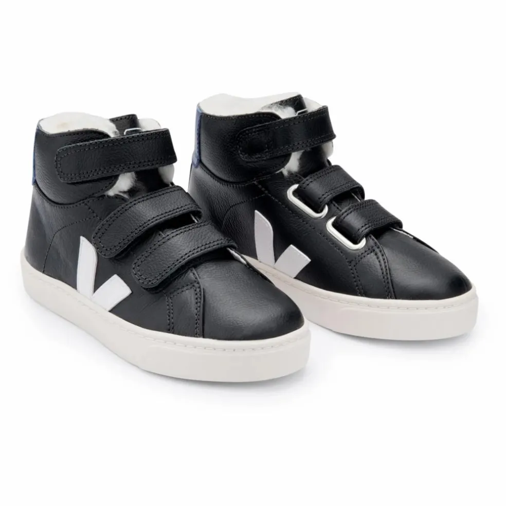 Baskets Scratchs Cuir Fourrées Esplar Mid | Noir