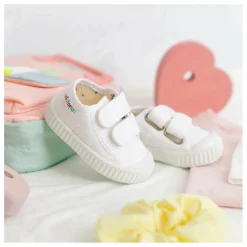 Baskets Scratchs Tiras Lona | Blanc