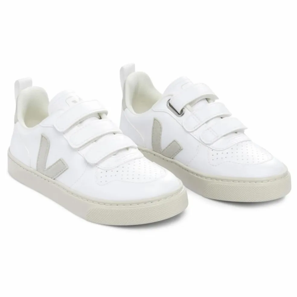 Baskets V-10 Scratchs Cuir | Blanc