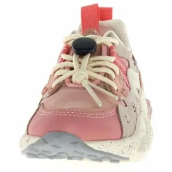 Baskets Yamano 3 Lacets Cuir Eco et Nylon | Rose