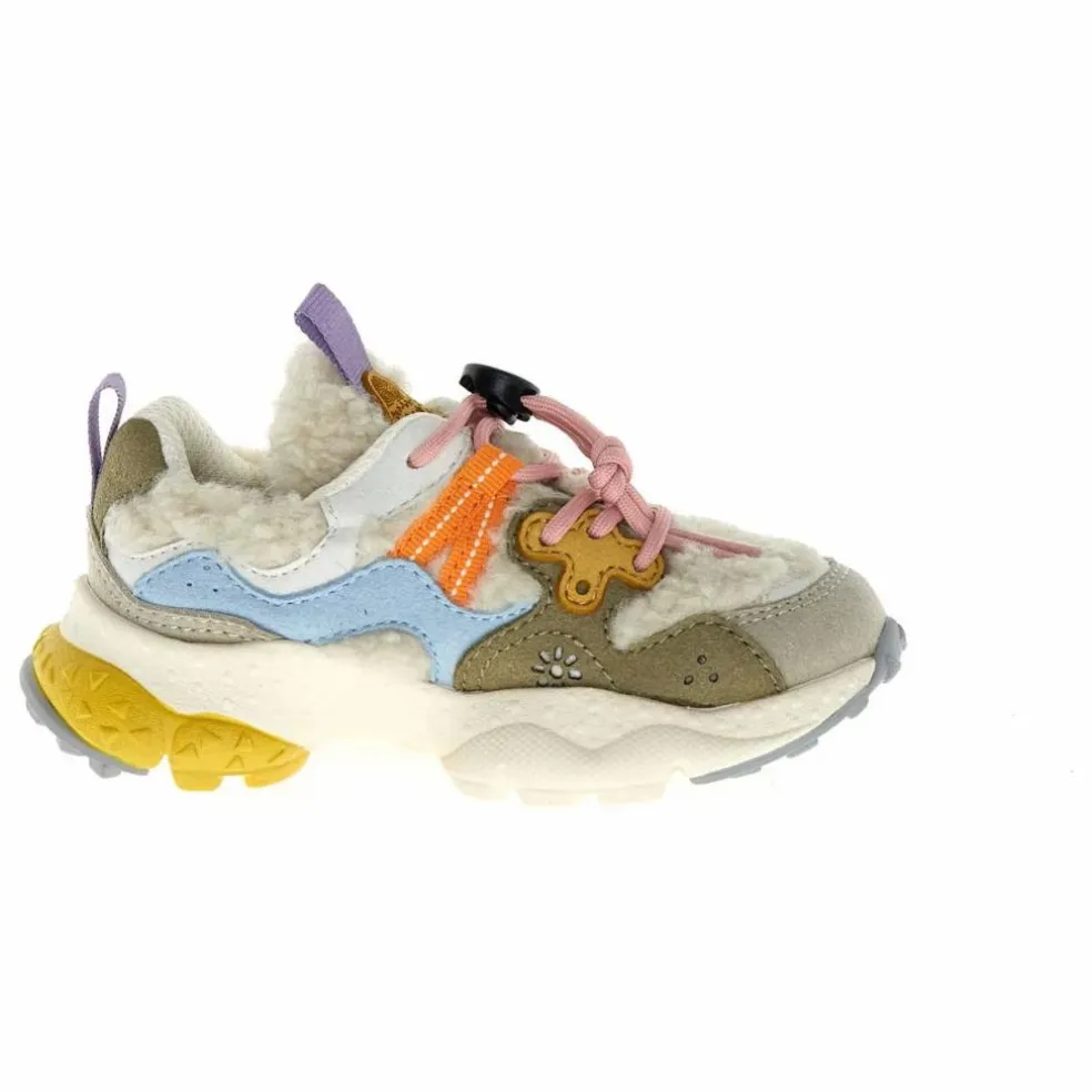 Baskets Yamano 3 Lacets Cuir Eco et Teddy | Taupe