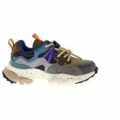 Baskets Yamano 3 Lacets Cuir Eco et Nylon | Gris