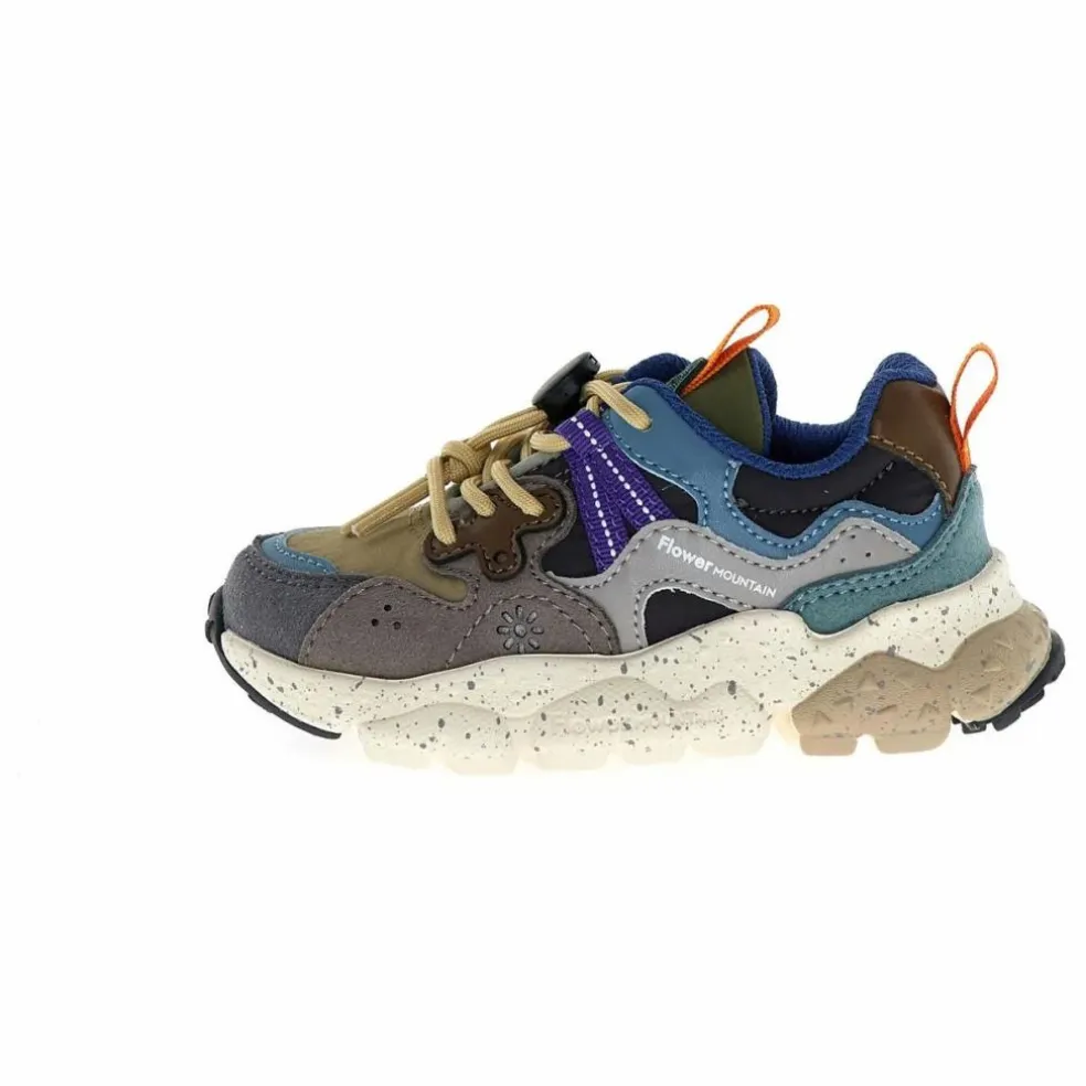Baskets Yamano 3 Lacets Cuir Eco et Nylon | Gris
